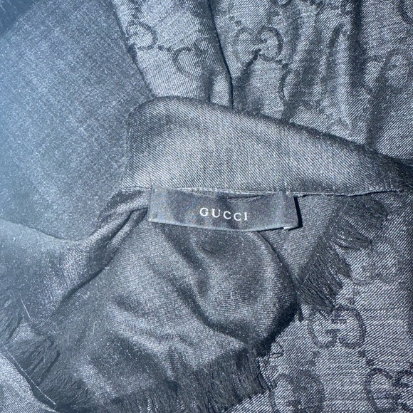 Gucci Scarf (black and gray) - Picture 4 of 6